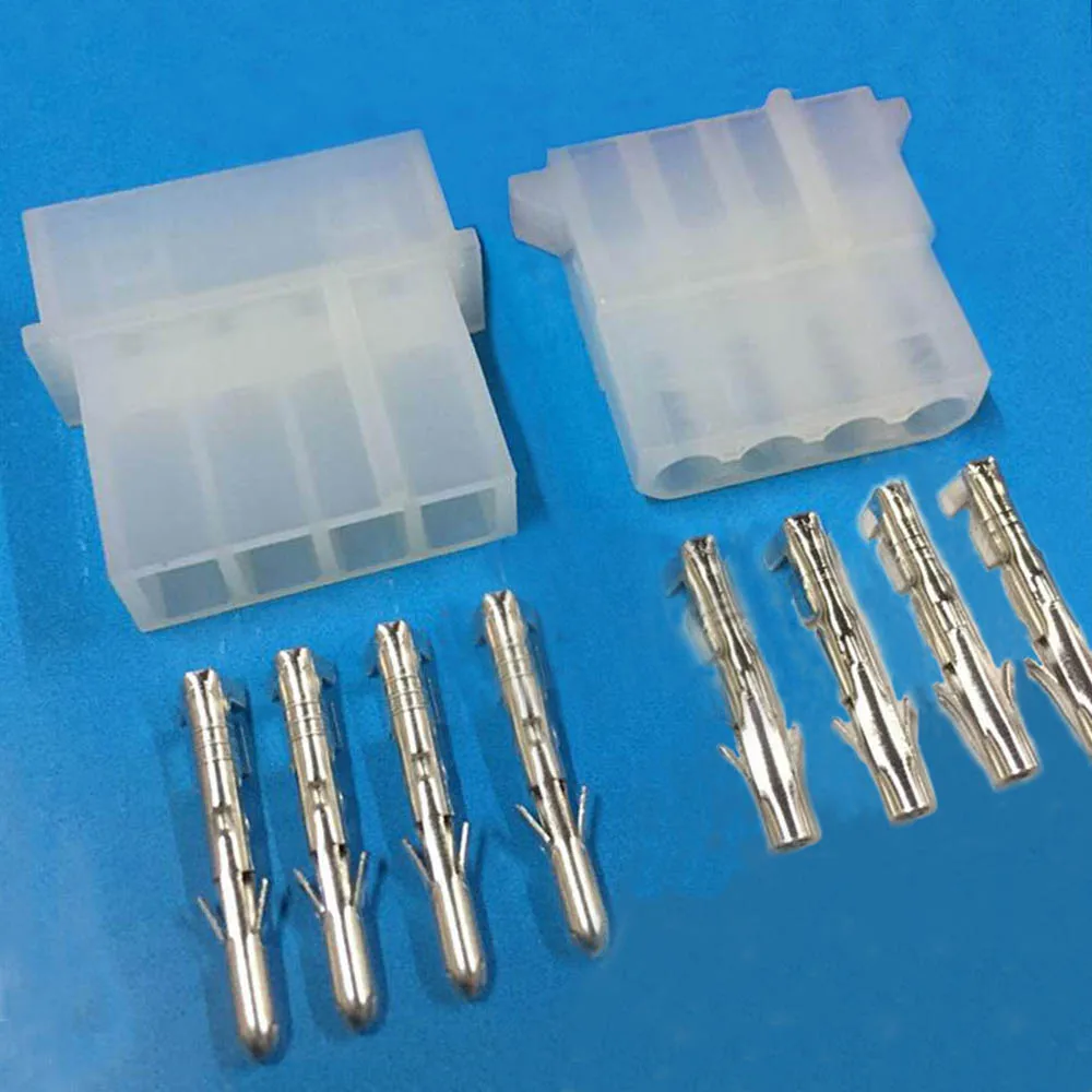 10 Sets 5.08mm 4 Pin Female and Male D Shape Plug+Terminal
