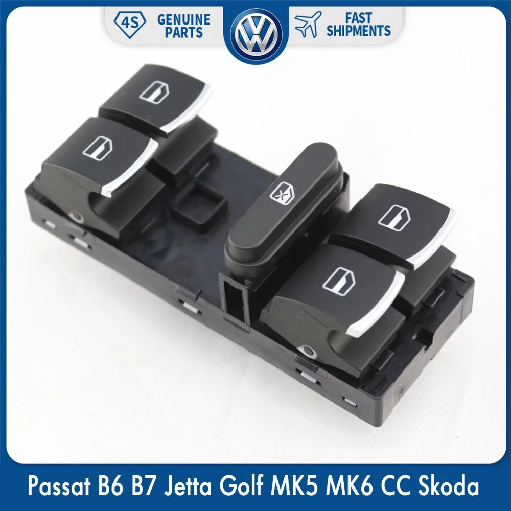 Переключатель электростеклоподъемника OEM Chrome Master для VW Volkswagen Tiguan Passat Jetta Golf MK5 MK6 GTI