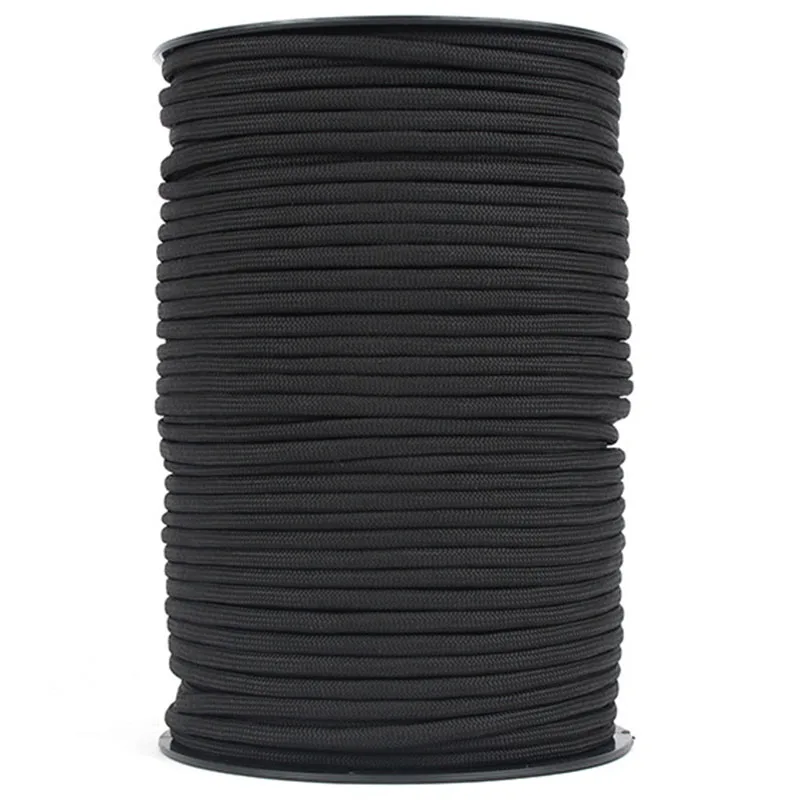 100m 4mm Sports Bowing Hiking Safety Climbing Rope 9 Strands Heavy Duty Parachute Lanyard Equipment Convenient - Цвет: Black