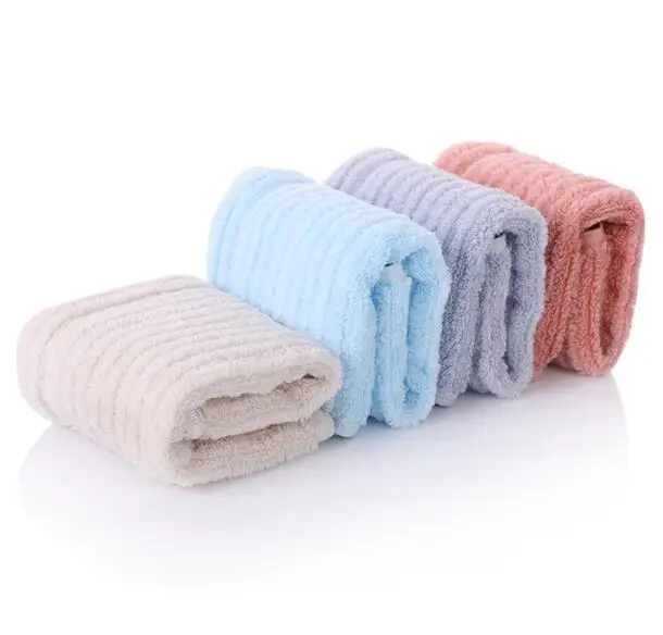 QCZX 4pcs Cotton Stripe Square Towel 34*34 Combed Cotton Small Towel Water Absorption And Quick Drying Solid Color Towel D40 - Цвет: Combination packages