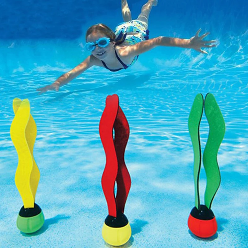 

Underwater Toy Diving Sea Grass Plastic 3pcs Dive Toys Game Swimming Ball Circular Toy Watersports Hot Sale Paddle Tool