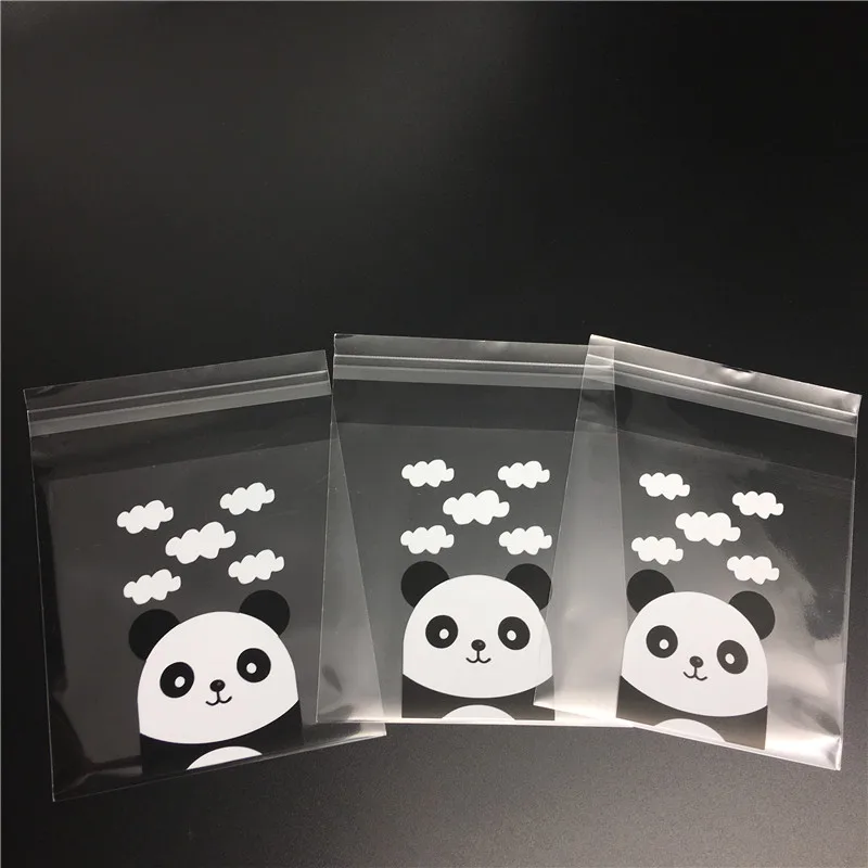 100 шт панда самоклеящаяся сумка для печенья 3 размера Свадебные яркие сумочки для вечеринки принадлежности для украшения прозрачная упаковка для печенья