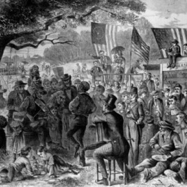 The Fourth of July in the Country by Charles G. Bush  lithograph  1867 Poster Print (24 x 36)