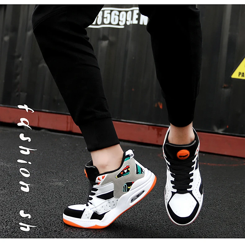 Zapatos De Hombre 2019 граффити для мужчин баскетбольные кеды дышащие кроссовки из сетки Spor Air амортизацию спортивная обувь плюс 46 размеры