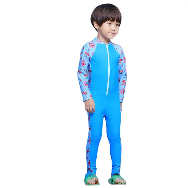 Cheap Child Toddler Girls Long Sleeves Wetsuits Swimsuit Quick Dry Kids Swimwear Bathing Suits