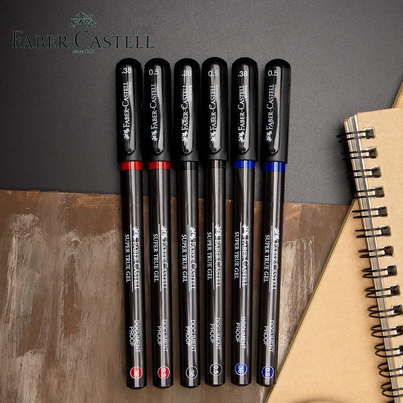 5 шт немецкая FABER-CASTELL супер настоящая гелевая ручка 0,38/0,5 мм черная Водонепроницаемая ручка для подписи