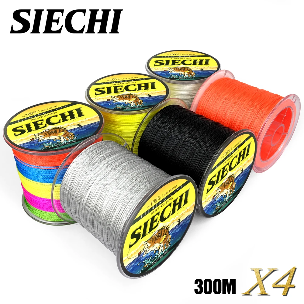 

SIECHI Brand 300M PE Braided Fishing Line More Strong Series 4 Strands 12 15 20 30 38 43 52 65 83LB Multifilament Fishing Line