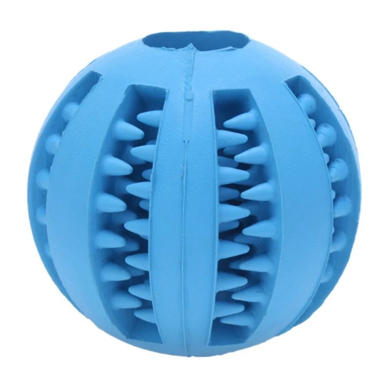 Игрушки для домашних собак Экстра-жесткий резиновый мяч игрушка забавный интерактивный эластичный шарик собака жевательные игрушки для собаки зуб чистый шар еды - Цвет: Синий