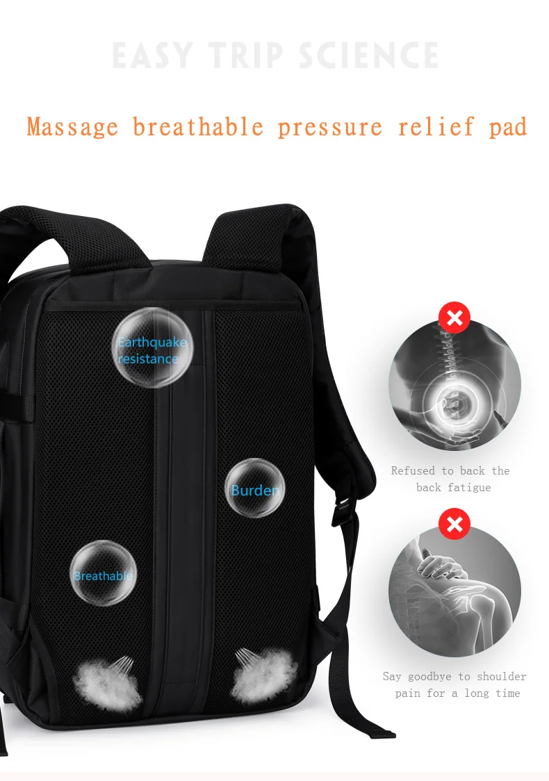 FRN модный мужской рюкзак с защитой от воров, Многофункциональный водонепроницаемый 15,6 дюймовый рюкзак для ноутбука, мужская дорожная сумка с зарядкой через usb