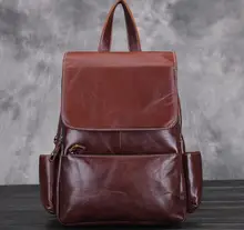 LOVMAXI Unsex Véritable sacs à dos en cuir vintage Hommes/femmes de causalité sacs à dos sacs en cuir de vache café sac à dos