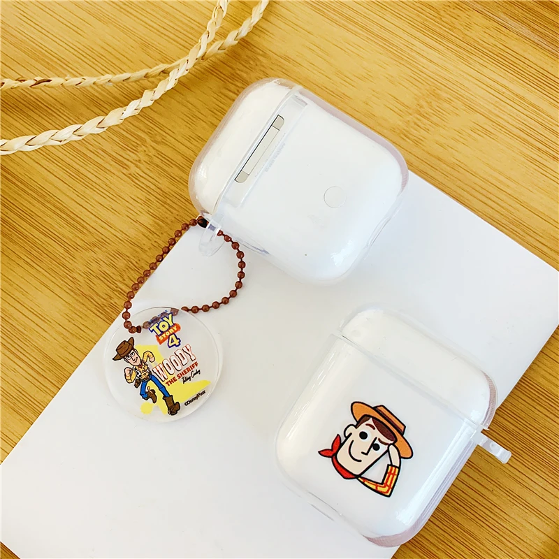 Милая история игрушек мультфильма Buzz Lightyear Woody чехол для наушников Apple Airpods 2 наушники Мягкий силиконовый чехол подвесные аксессуары