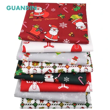 

GUANDIN,Twill Printed Cotton Fabric Bundle/DIY Sewing&Quilting Cloth/New Christmas series For Baby Child Material 40*50cm/8pack