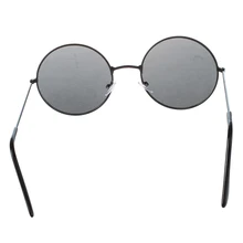 Модные мужские и женские круглые солнцезащитные очки в металлической оправе с черными линзами