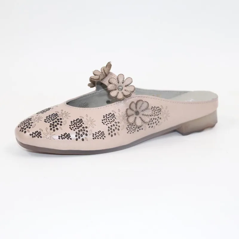 

Flower female slippers Leather slippers Women slippers