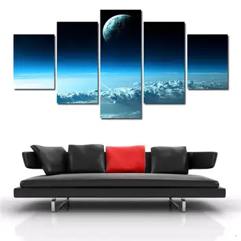 

5 Piece Modern Printed Wall Art Star Universe Painting On Canvas Room Decoration Print Poster Picture Canvas Artworks Framed