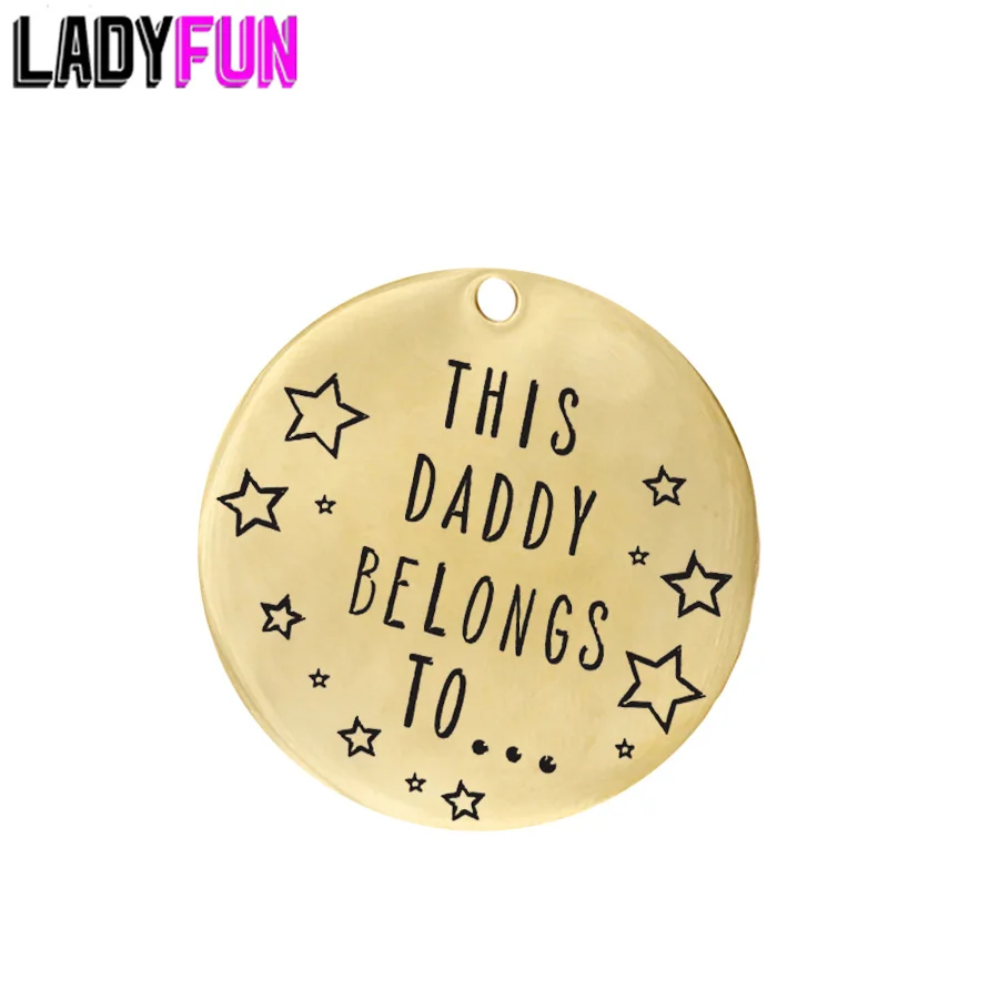 Индивидуальный папин кулон Ladyfun 2019 Круглый диск 25 мм этот папа принадлежит...