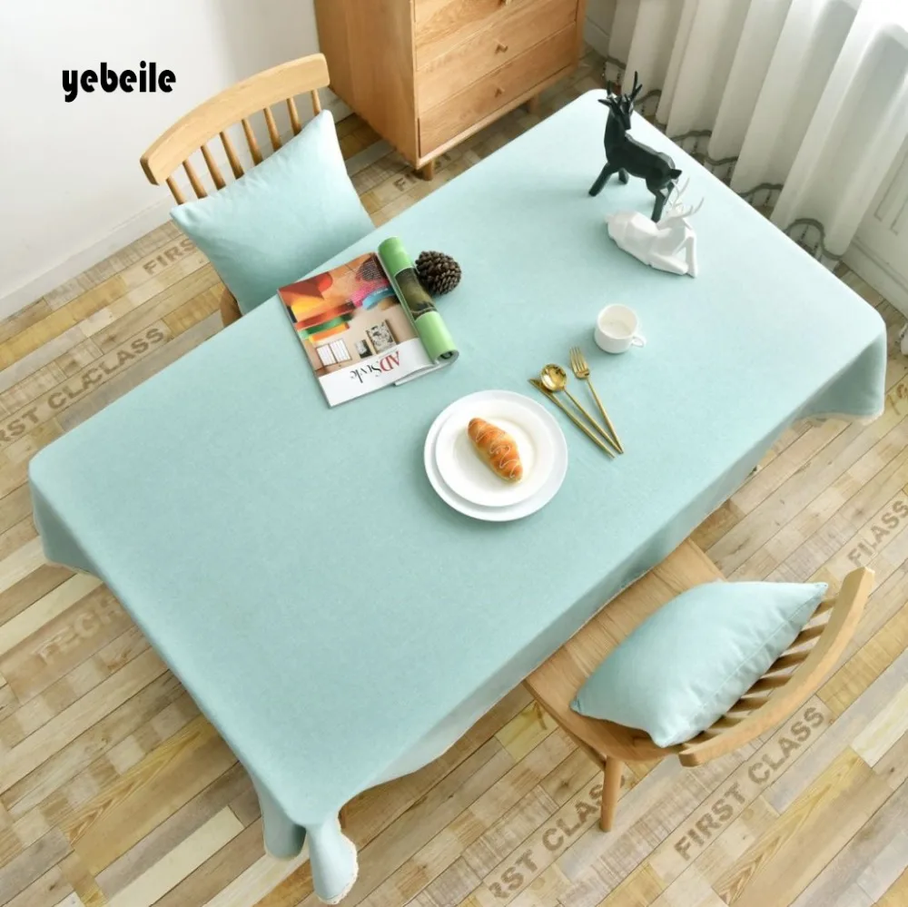 

Yebeile Simple Modern Literature and Art Nordic Pure Tablecloth Tea Table Linen Tablecloth Country Style Solid Wood Multifunctio