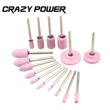 CRAZY POWER 16 Pcs/Set Cylinder Bullet Head Abrasive Rotary Tools Cutting Grinding Head Set 3mm Shank For Polishing Machine