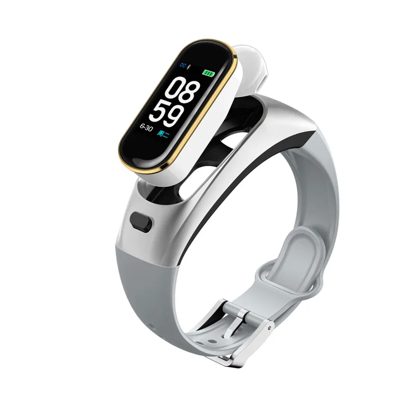 

2 colors luxury Smart Bracelet Headphones Bluetooth Earphones Watch Smart Band Blood Pressure Fitness tracker vs honor mi band