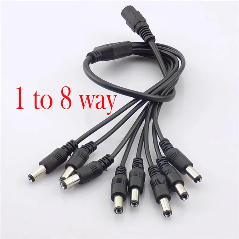 DC Power 1 Female to 2 3 4 5 6 8 Male Way Splitter Adapter Connector Plug Cable 5.5mm*2.1mm 12V For CCTV Camera LED Strip Light