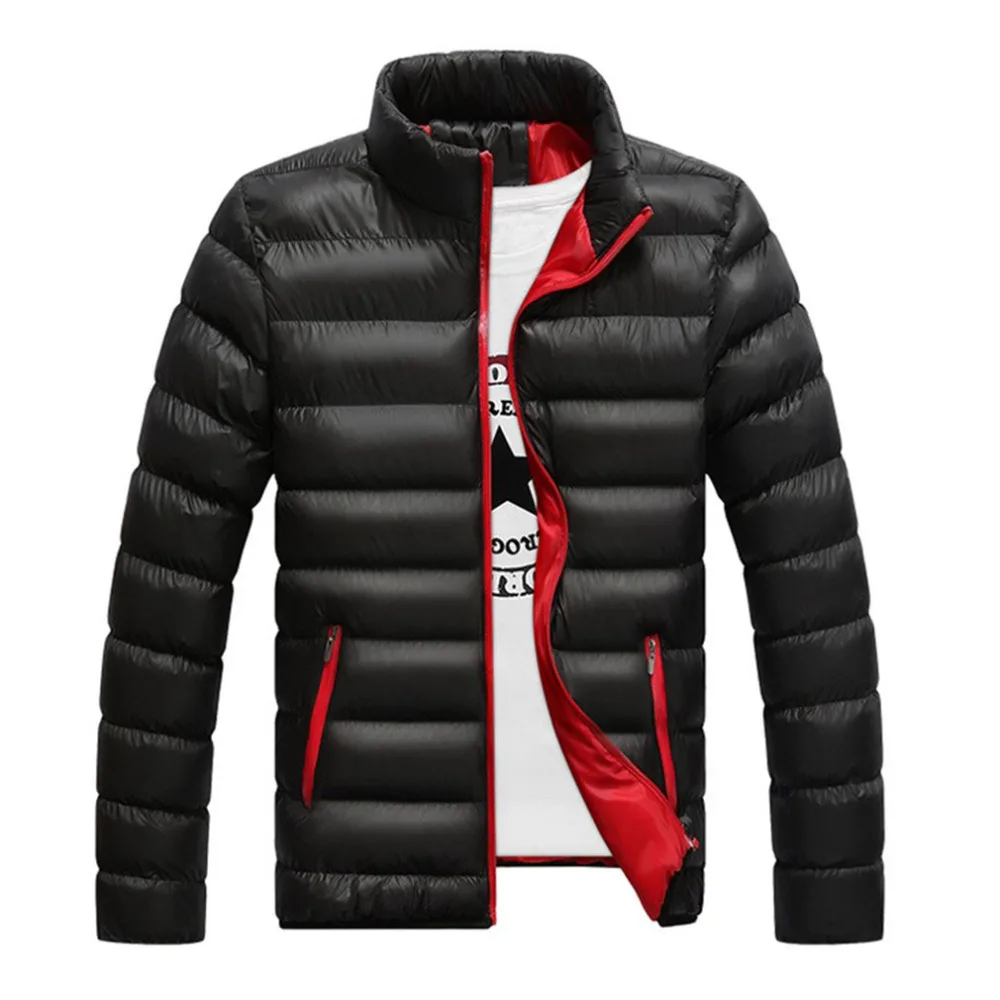 

Winter Men Cotton Jacket Thickened Parkas Slim-cut Warm Padded Overcoats Stand Collar Male Wind Breaker Outwear Male Cloth M-4L