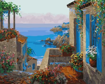 

Frameless oil painting by numbers paint by number for home decor oil picture painting 5065 my greece