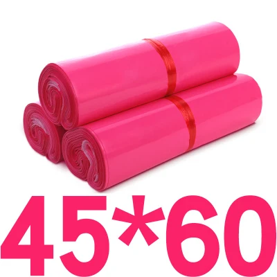 Упаковка почтовых отправлений; поли почтовая посылка Пластик почтовая сумка-конверт розовый курьера, оптом, большое количество Self-клейкие материалы - Цвет: 45x60cm