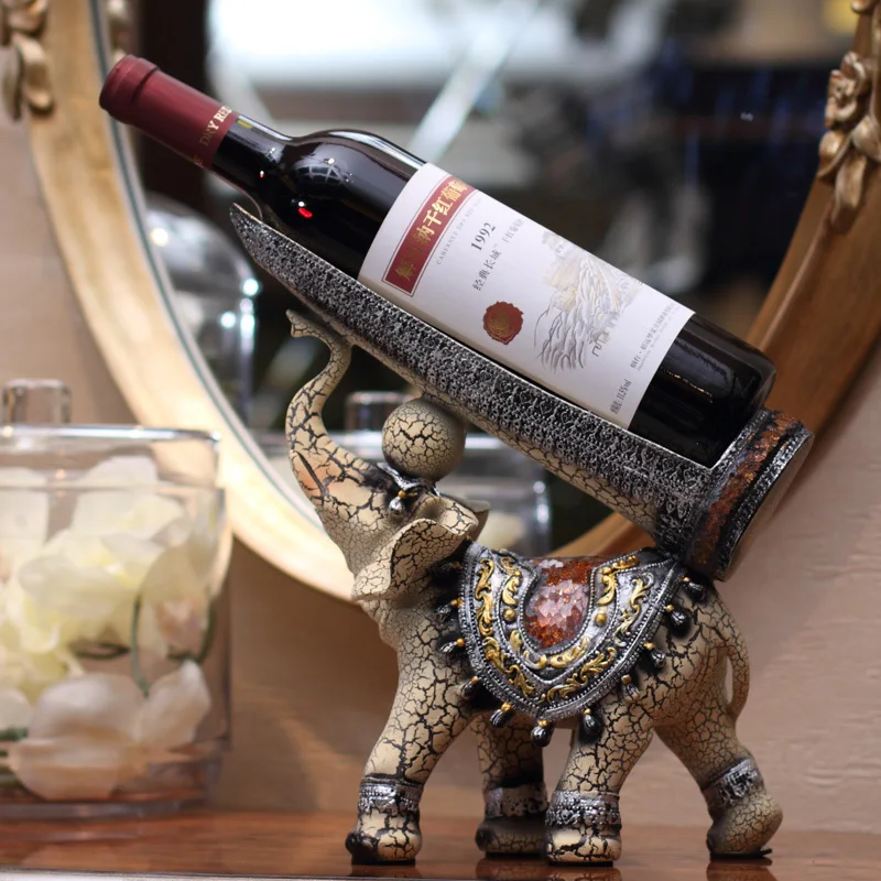 Buy Traditional Aisa Custom Resin Crack Veins Elephant Wine Rack Resin Barware