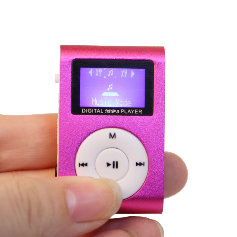 OOTDTY мини USB металлический зажим MP3 плеер ЖК-экран Поддержка 32 ГБ Micro SD TF слот для карт цифровой mp3 музыкальный плеер