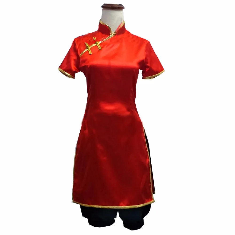 Гинтама «Серебряная душа» Кагура Косплей Костюм женский короткий рукав Cheongsam китайское платье брюки кимоно Униформа костюм