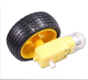 

Hot Selling Smart Car Robot Plastic Tire Wheel with DC 3-6v Gear Motor For arduino USAB