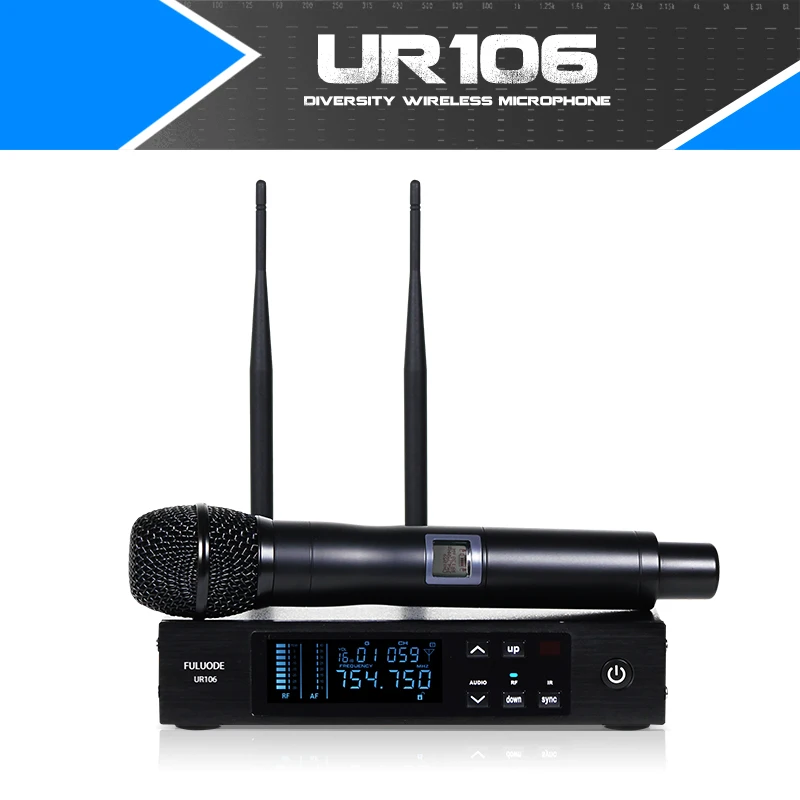 

UR106 True Diversity Superior Quality PROFESSIONAL UHF WIRELESS MICROPHONE SYSTEM Dual Stage Antennas