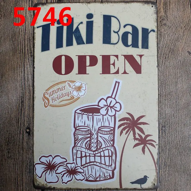 Tiki Bar оловянные знаки металлическая пластина настенная пивная кухня ресторан