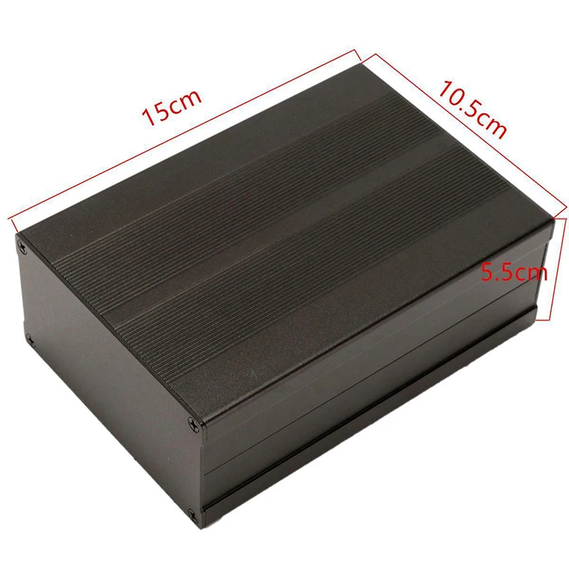 Aluminum PCB Instrument Box with 8 Screws Aluminum Box Enclosure Case Circuit Board Project Electronic 150x105x55mm Black