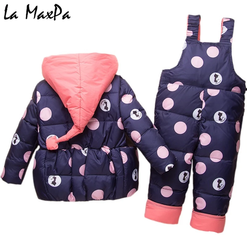 

Kids Clothes Girls Boys Down Coat Children Warm Snowsuit Outerwear + Romper Clothing Set Russian children's Winter jackets