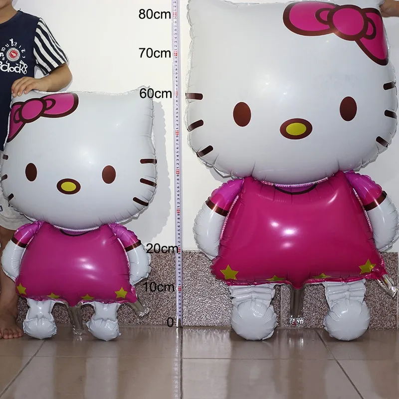 Kuwanle 1 шт. 110*62 см Рисунок «Hello Kitty» Фольга воздушные шары для детей с рисунком котенка из мультфильма «Хелло Китти» воздушные шарики, детские игрушки на день рождения украшения, товары для вечеринки Globos подарок