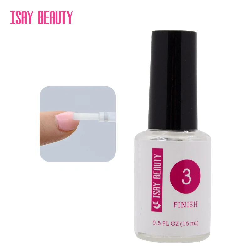 ISAYBEAUTY Base Gel superior activador en seco Natural cepillo ahorrador para polvo de uñas ISAYBEAUTY Base Gel superior activador en seco Natural cepillo ahorrador para polvo de uñas