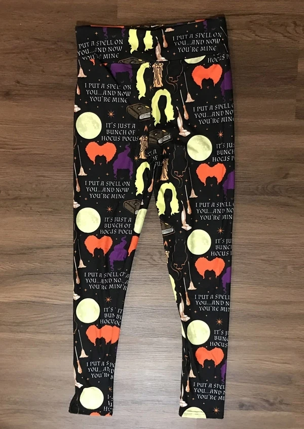 Halloween Leggings For Women Lady Casual Hocus Pocus Print Elastic