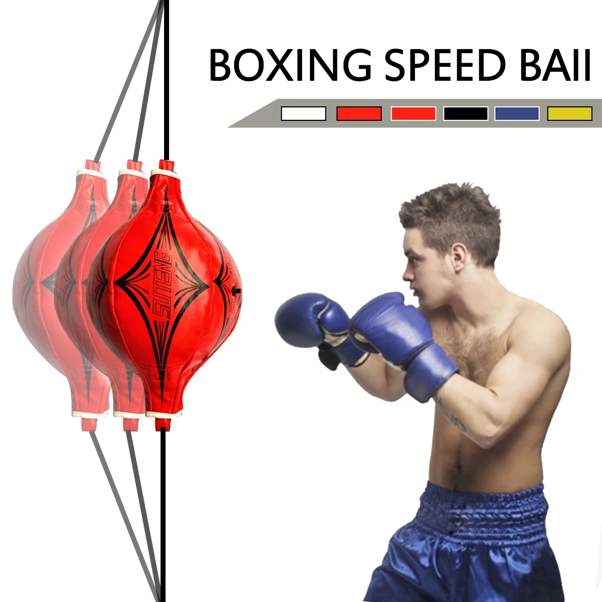 Double End Boxing Speed Ball PU Leather Workout Speedball