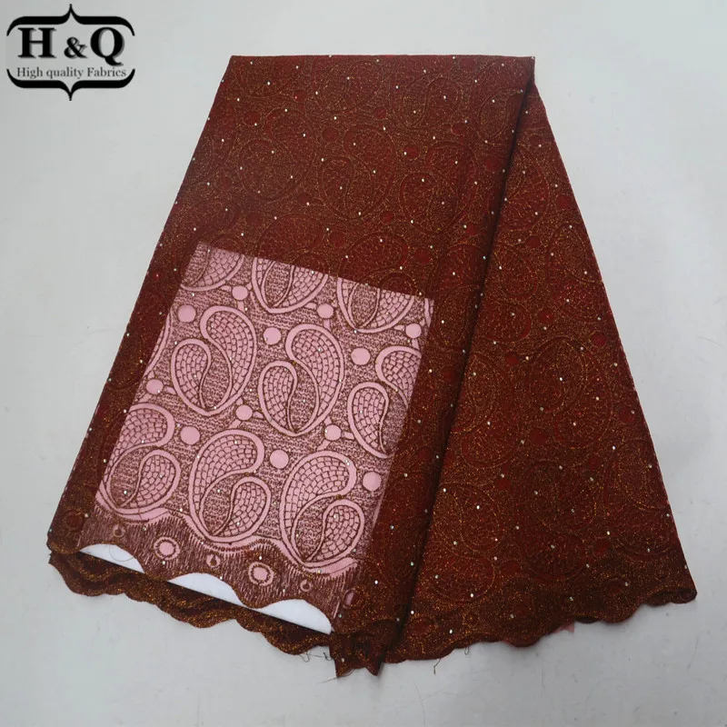 

11 Color African Embroidery Lace With Stoens 5 Yards French Tulle Lace African Net Lace With Super Quality For Elegant Clothes