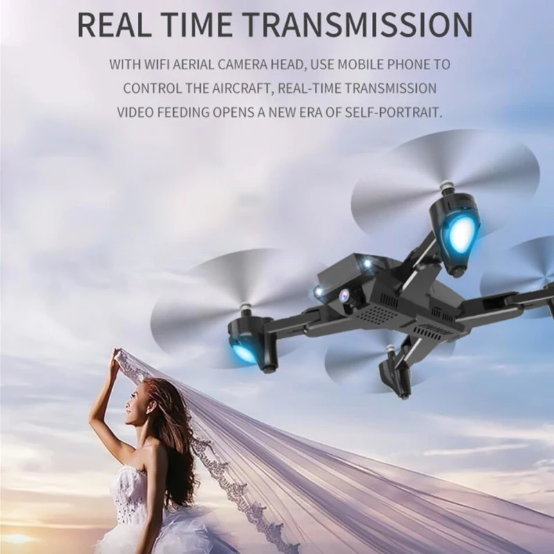 1080P Aerial Camera Folding RC Drone Helicopter Quadcopter Dual Camera Fixed Height WIFI Real-time Remote Control Smart Drone