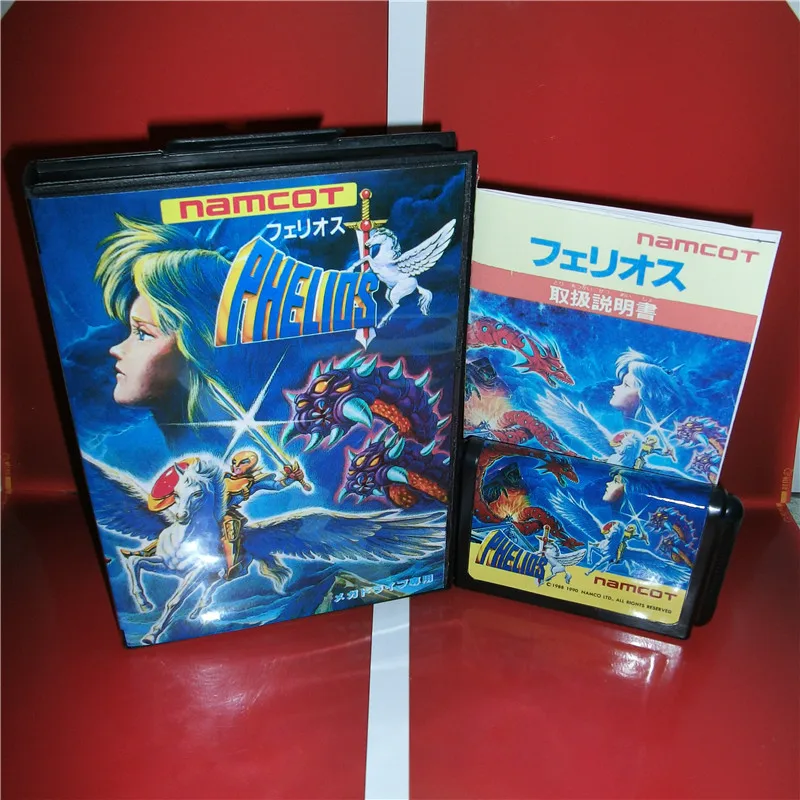 

Phelios Japan Cover with box and manual For Sega Megadrive Genesis Video Game Console 16 bit MD card