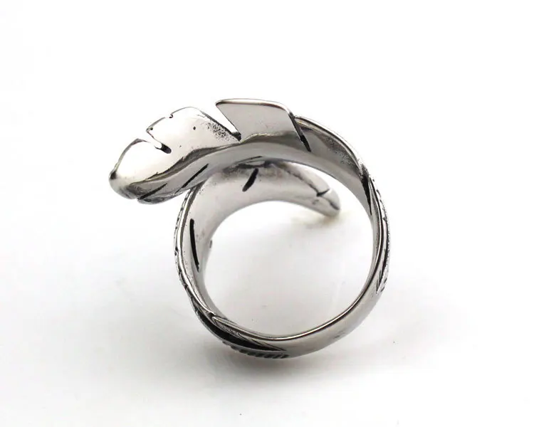 Bijoux 925 пробы серебряные кольца с перьями для Для женщин рождественские подарки регулируемое Открытое кольцо Дамы ювелирные изделия в стиле "Бохо" Anillos