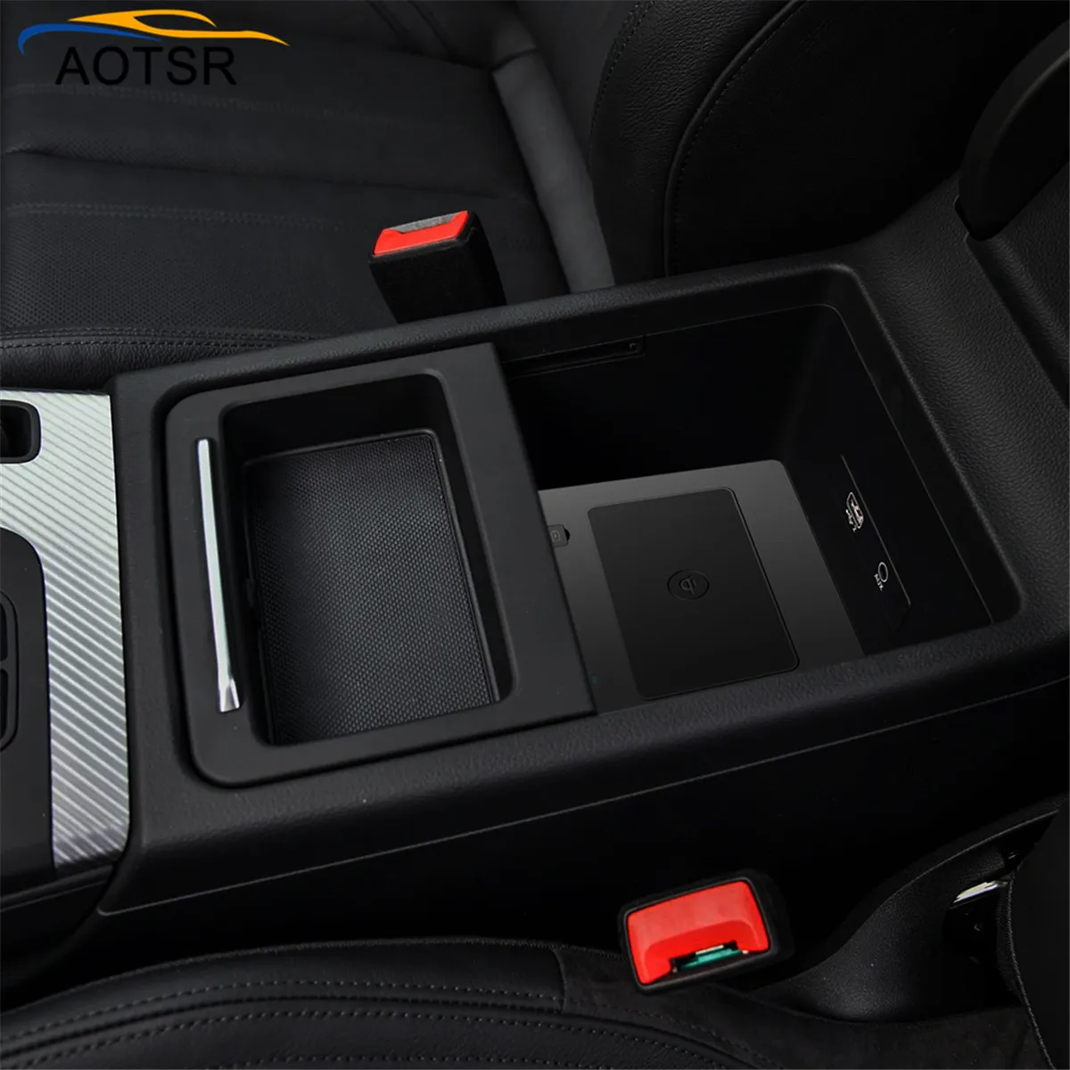 

QI car wireless charger For Audi Q5L 2018 Intelligent Infrared Fast Wireless Charging Car Phone Holder for iphone for Samsung