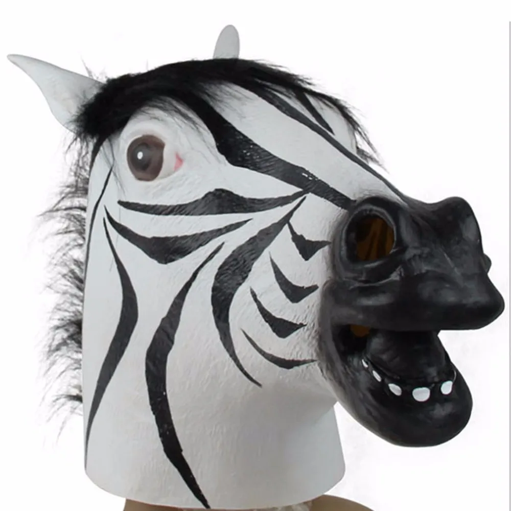 Новогодняя маска в виде головы лошади, костюм животного, вечерние игрушки для Хэллоуина, Новогоднее украшение