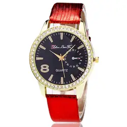 Классические Модные женские кварцевые часы с круглым циферблатом кожаная полоска минималистские наручные часы Женское платье часы relojes