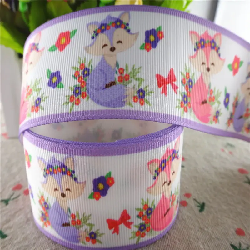 Animals printed grosgrain ribbons DIY hair bows handmade materials 5 yards 1" 25mm 1-1/2" 38mm M18091904 ribbon decoration ribbon supplies grosgrain ribbon