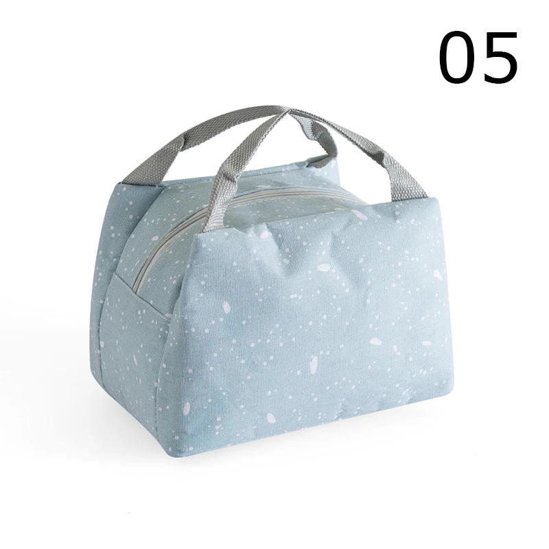 falling snow blue BONAMIE сумки-холодильники для обедов на молнии Новые женские Девушки Дети Портативный Термоизолированный коробка-сумка для обеда переносная сумка для пикника - Цвет: falling snow blue