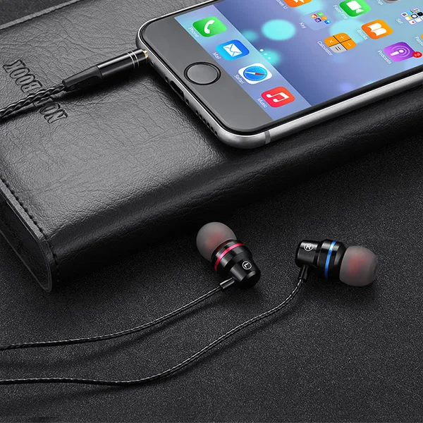 ACCEZZ наушники-вкладыши с микрофоном супер бас 3,5 мм аудио разъем наушники для Xiaomi samsung S6 iphone Проводная стереогарнитура - Цвет: Black