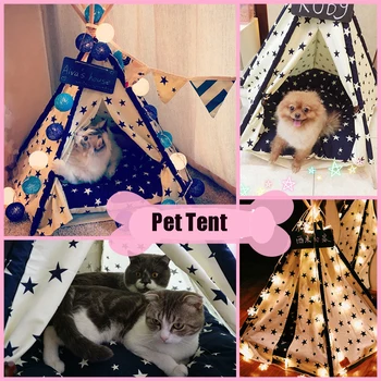 

Pet House Cute dog tent outside tent fo pets Star Pattern Tent